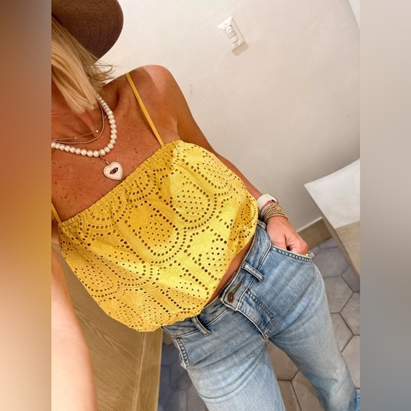 GREYLIN | Anthropologie Lucy Yellow Eyelet Tank - Picture 11 of 16